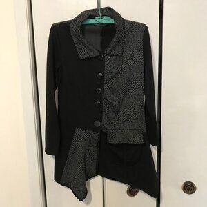 Amanda Collection Ladies Asymmetrical Black Jacket Size Small